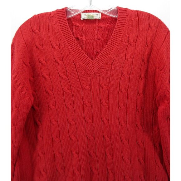VINTAGE Paul Stuart Sweater Small Pullover Preppy Casual Cable V-Neck - Picture 2 of 9